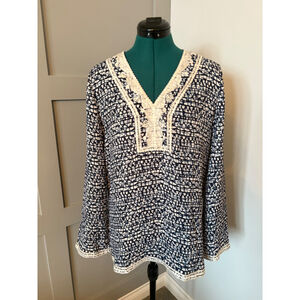 NWT TORY BURCH Aleksi Tunic Peninsula Blue Tribal Size 6